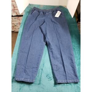 Bend Over Jeans Size 18 Women Blue Elastic Waist Stretch Mid Rise Straight NWT